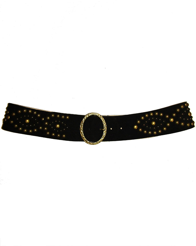 Suede Studded Contour Hip Belt