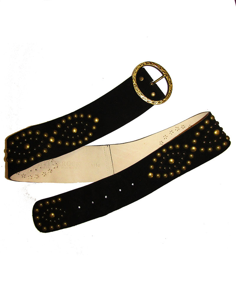 Suede Studded Contour Hip Belt