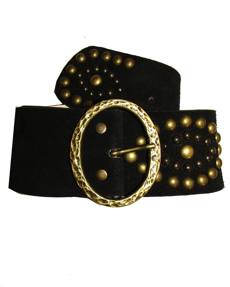 Suede Studded Contour Hip Belt