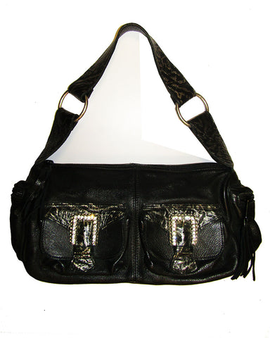 *ZigZag Studded Crossbody Bag