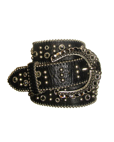 Hand painted hammered mixed metal elastic belt