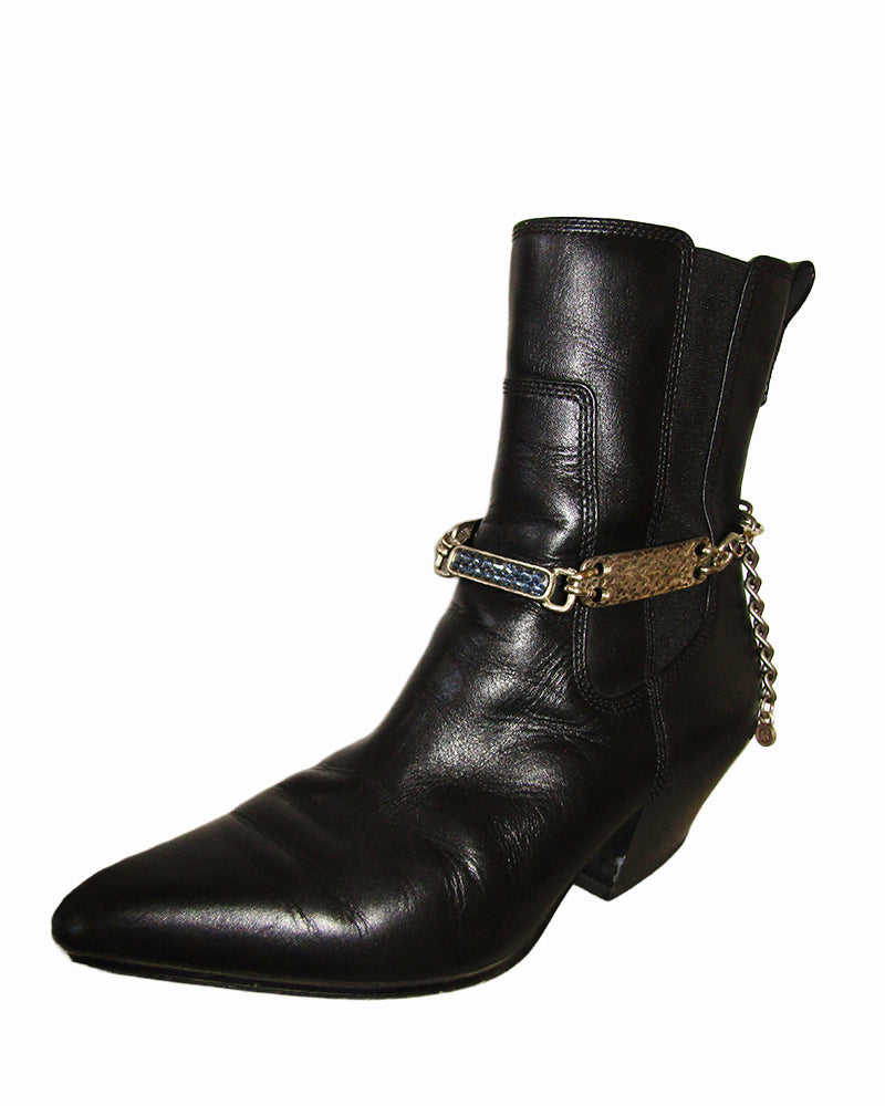 Hammered Metal chain Boot Belt