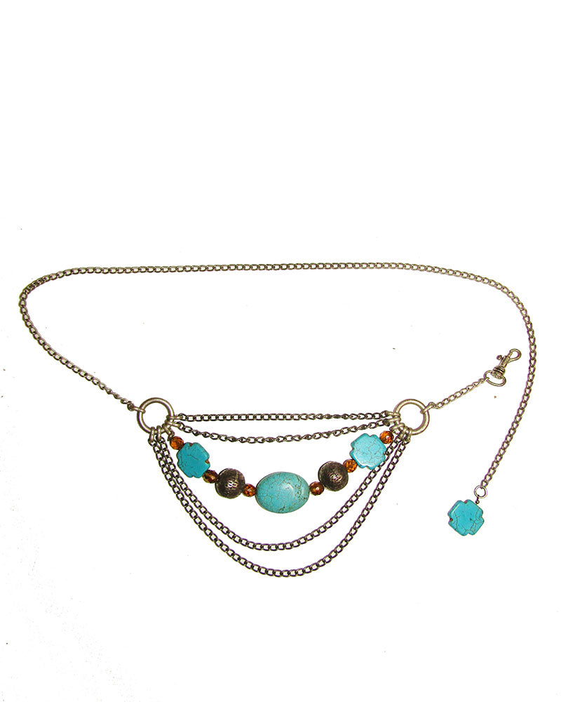 Vintage Turquoise swag Chain Belt
