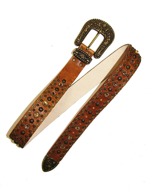 Western Crystal and Diamond stud Belt – Leatherock display picture 1