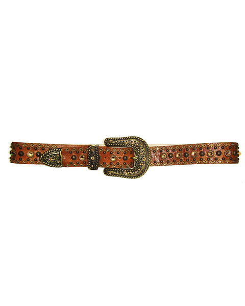 Western Crystal and Diamond stud Belt – Leatherock