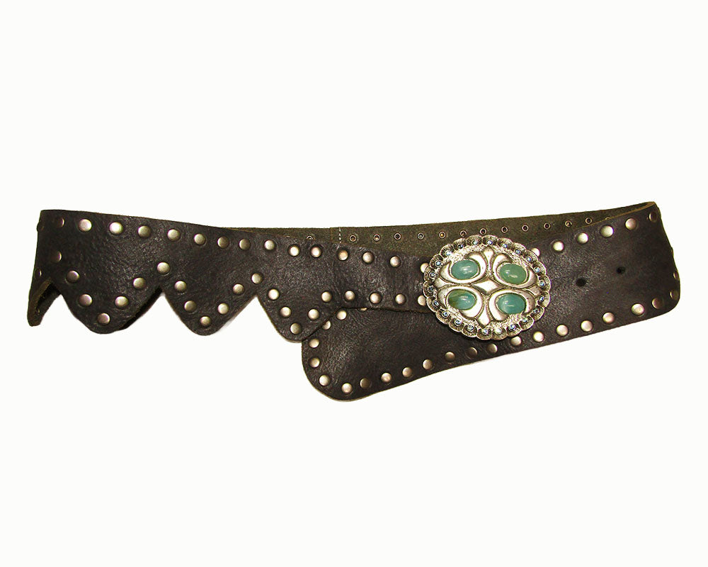 *Western Studded Statement hip belt with concho buckle