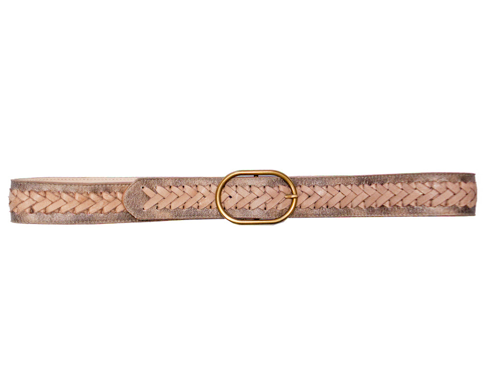 Woven Leather Jean Belt