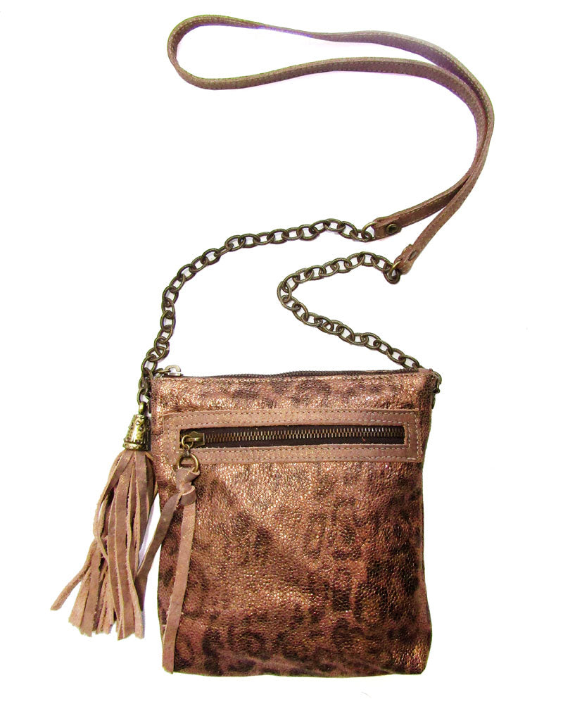 Bronze Metallic Crossbody Bag