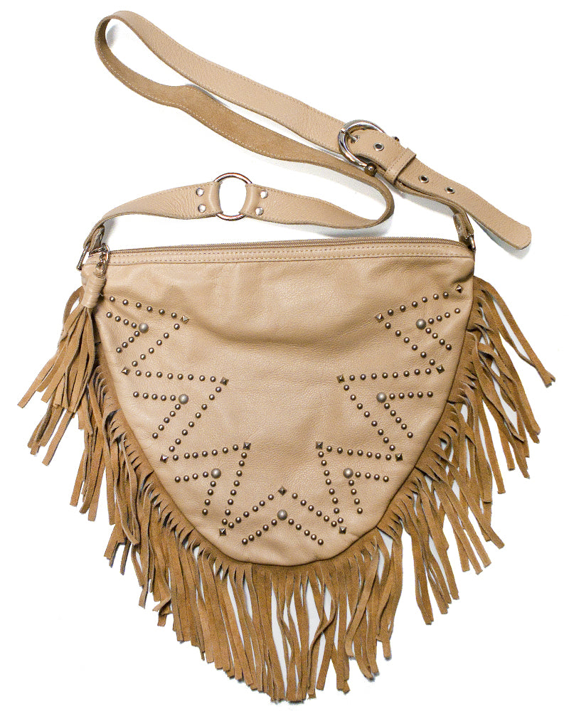 Chevron Studded Fringe bag
