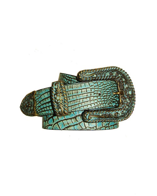*Western Aqua Croco print Belt