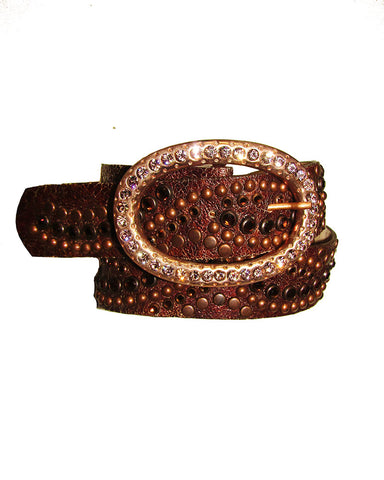 Burgundy Python print Statement Belt