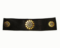 *Wide Flower Concho Contour Belt