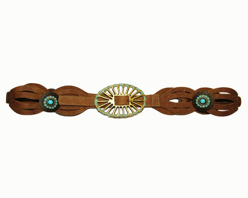 Wrapped Buckle Concho Belt