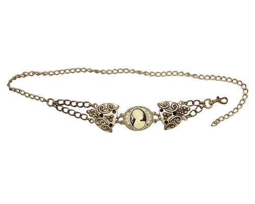 *Vintage Cameo Chain Belt