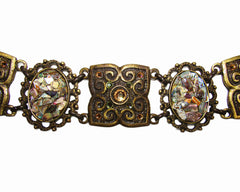 Vintage Abalone Brass Chain Belt
