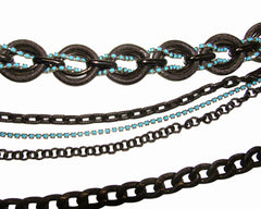 Gunmetal and Turquoise Swag Chain Belt