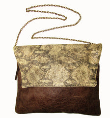*Metallic Snake print Envelope Bag