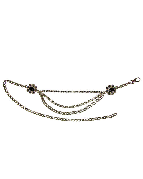 Silver Flower Swag Chain Belt