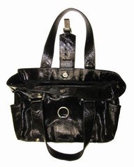 *Large Studded Patent Leather Tote Bag