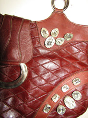 *Crystal Quilted Leather Shoulder Bag