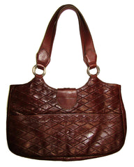 *Crystal Quilted Leather Shoulder Bag