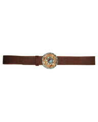 *Mixed Stone Medallion Buckle Jean Belt