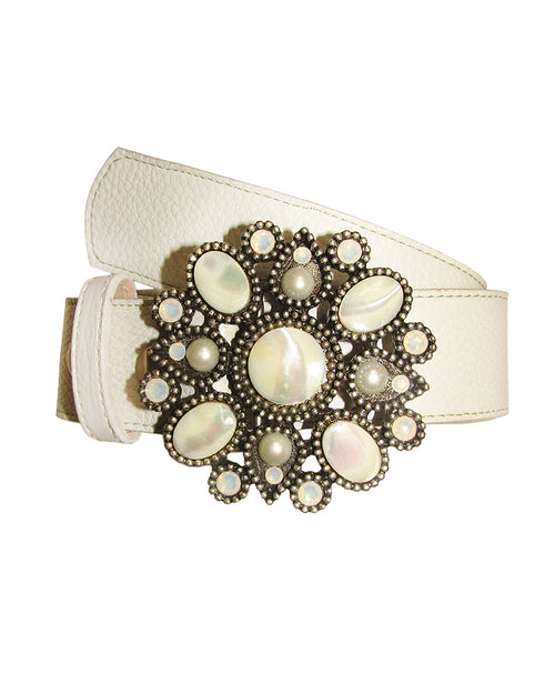 *Mother of Pearl Large Buckle Jean Belt
