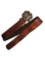Mixed Stone Buckle Contour Belt