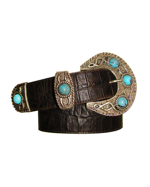 Western Buckle Set Leather Jean Belt
