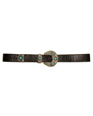 Western Buckle Set Leather Jean Belt