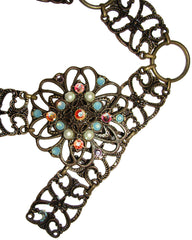 Intricate Metal Flower Chain Belt