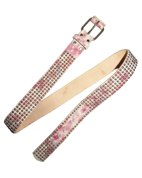Pink Watercolor Studded Belt
