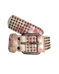 Pink Watercolor Studded Belt