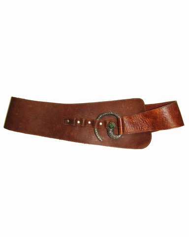 Burgundy Python print Statement Belt