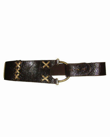 Burgundy Python print Statement Belt