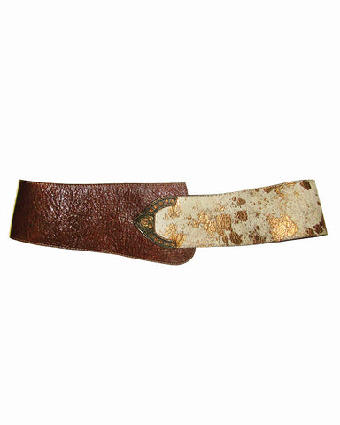 Burgundy Python print Statement Belt