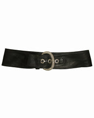 Etched Buckle Wide Belt