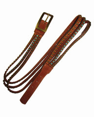 Crystal and Stud 3 Strand Jean Belt
