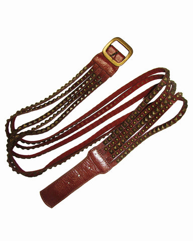 Burgundy Python print Statement Belt