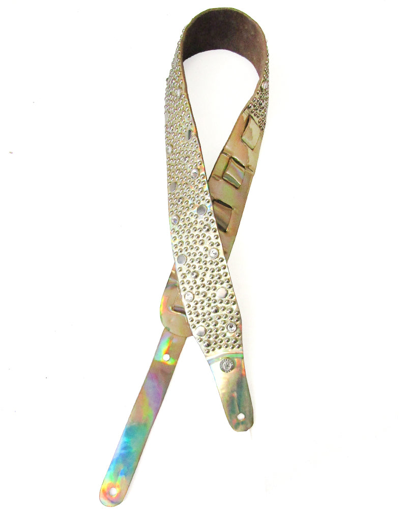 Gold Mirror Studded Guitar Strap